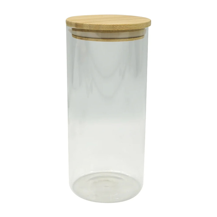 Boite de conservation en verre avec couvercle en Bambou Fackelmann Nature