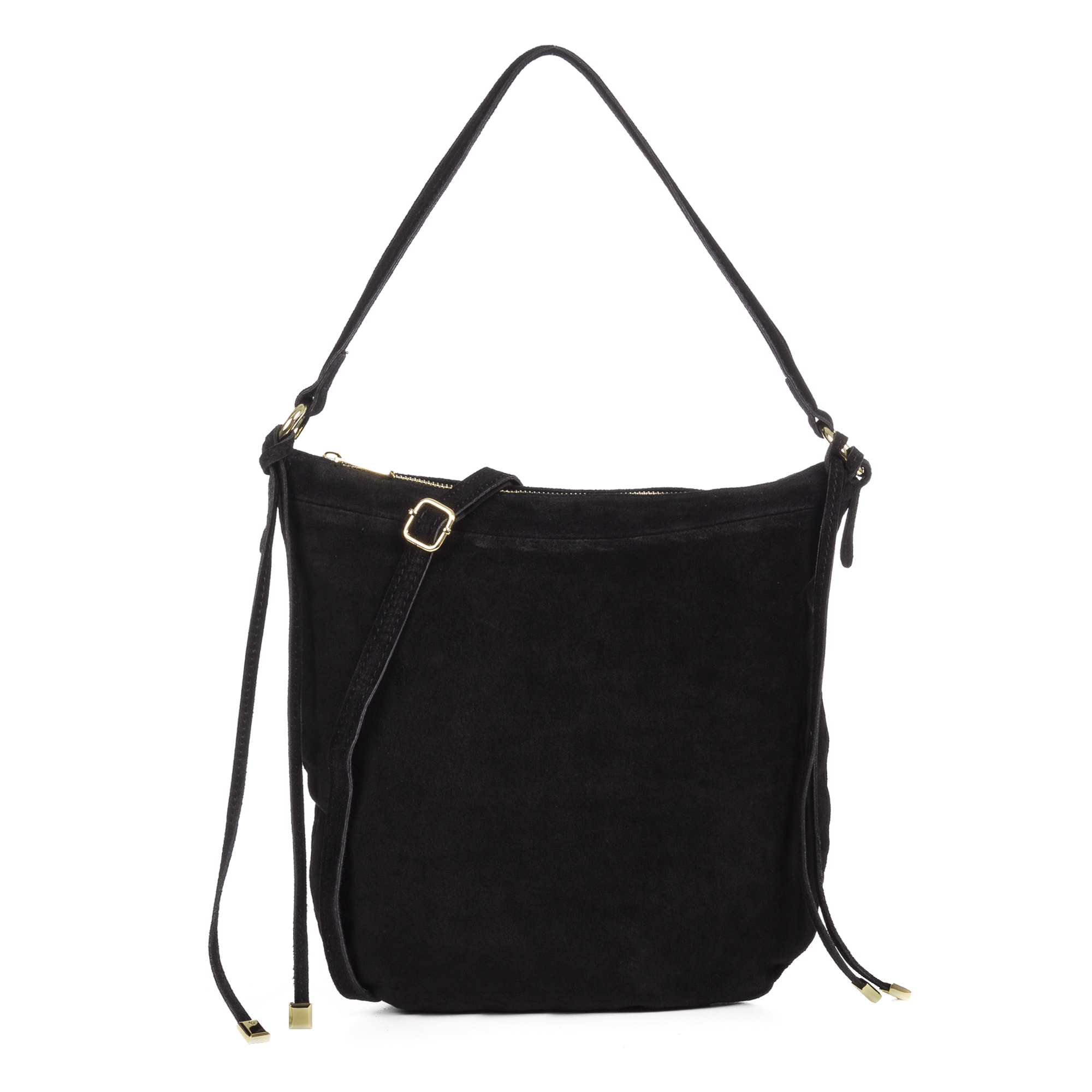 Acquacanina Bolso de hombro Mujer.Piel auténtica Gamuza