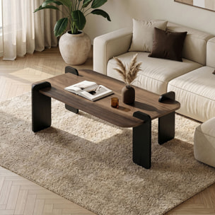 Table basse rectangulaire effet noyer 120cm JAVA