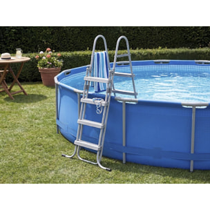 Escalier de piscine avec système de sécurité enfant "Milo" - Gris