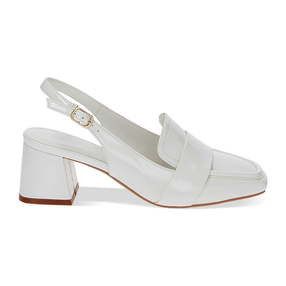 Mocasines slingback blancos en naplak