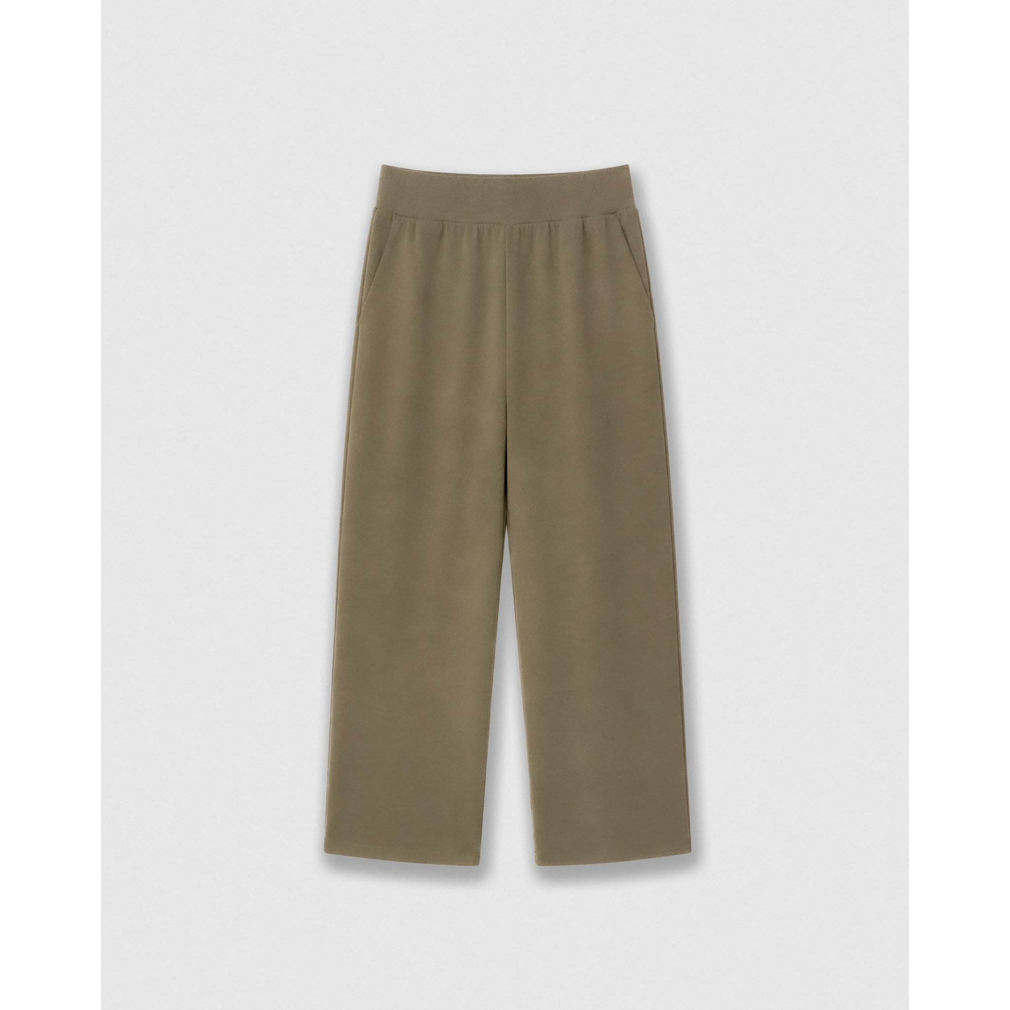 Pantalón largo fluido liso verde cacería