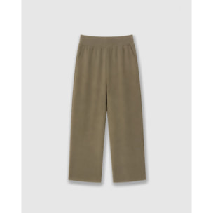 Pantalón largo fluido liso verde cacería