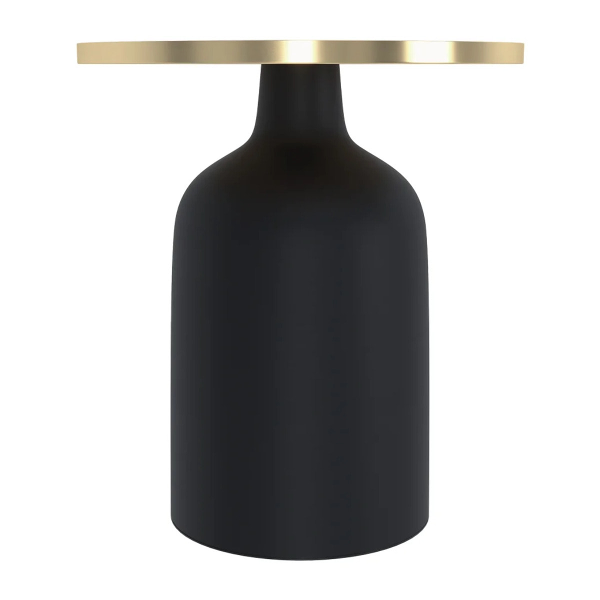 Table d'appoint ronde en métal noir et laiton D45 cm - Lyne