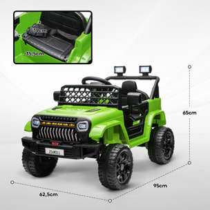 Coche Eléctrico para Niños de +3 Años Coche Eléctrico Coche de Batería 12V con Mando a Distancia Velocidad Ajustable USB Faros Bocina Verde