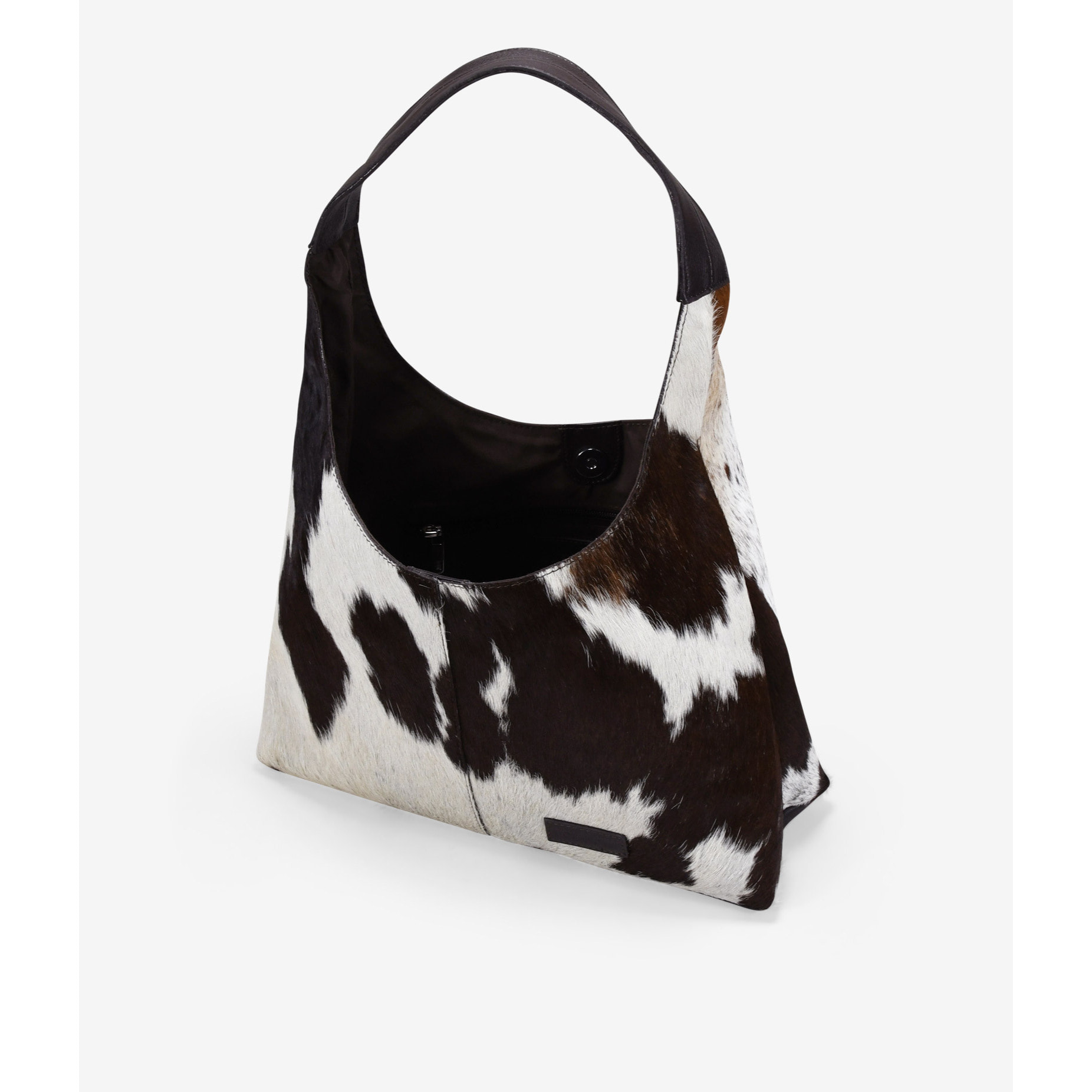 Bolso de hombro de piel con pelo efecto vaca