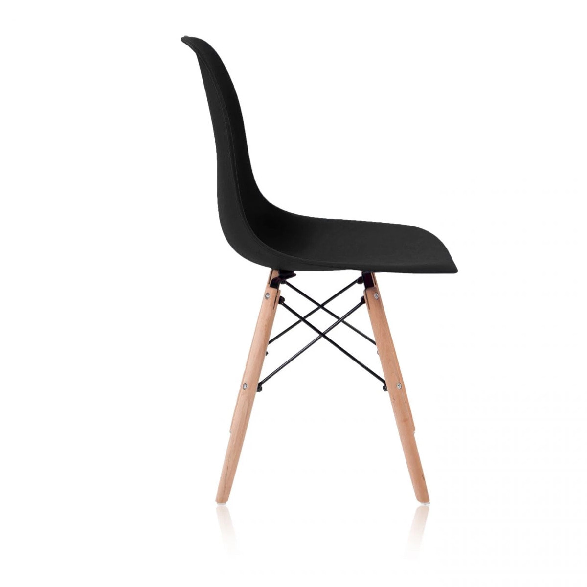 Pack 4 sillas Tower Wood Negro