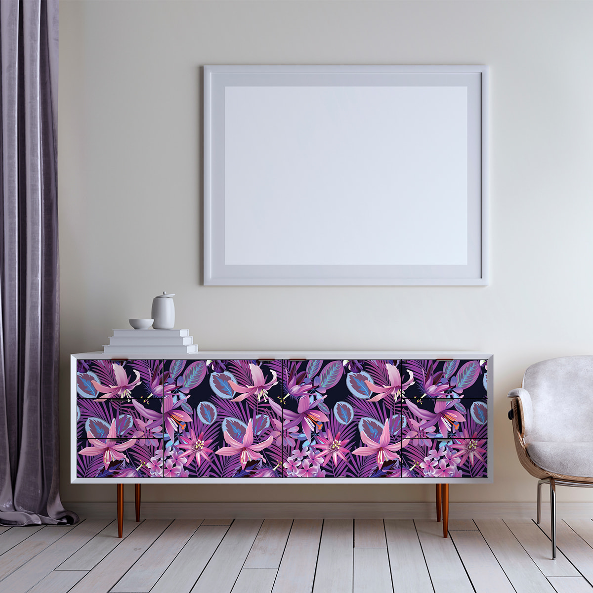 Sticker meuble tropical gyoza 40 x 60 cm