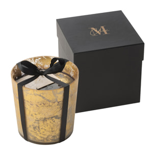 J-Line bougie parfumée M-Chic - Oud & Amber - verre - or/noir - medium - 80H