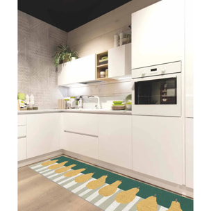 Passatoia anti-macchia cucina bagno ingresso multiuso, disegno frutta stilizzato minimal