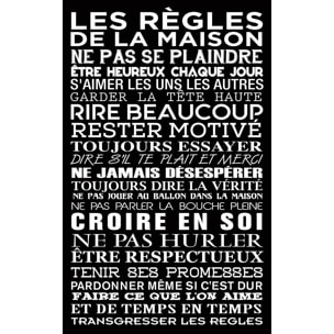 Les règles de la maison 1, Tableau Deco, Tableau cuisine, fabrication française , 50x80 cm Toile imprimée