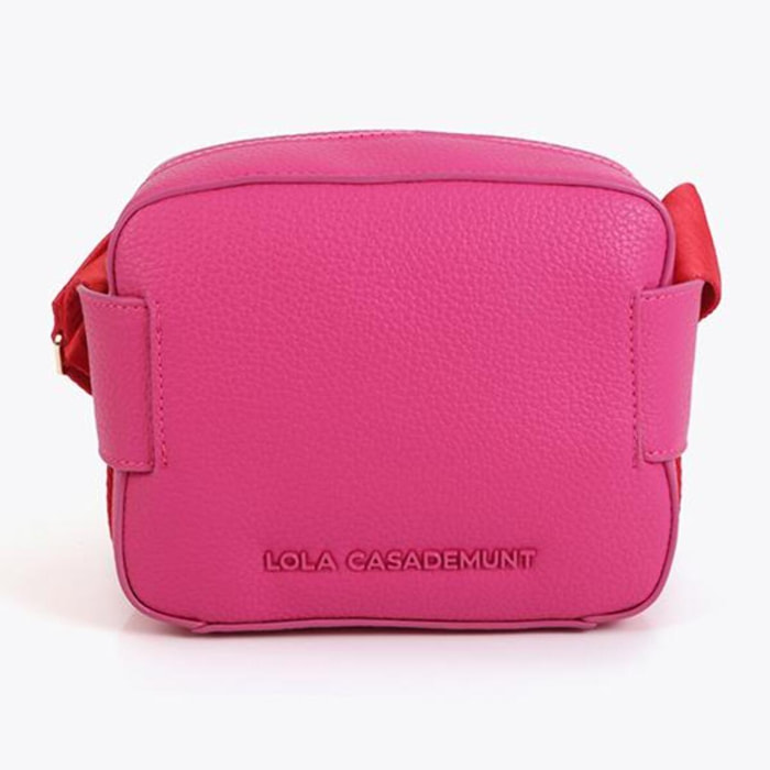 Borsa a tracolla in nylon a contrasto