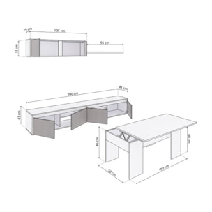 Pack salón con mesa de centro Arlet Plus V2 Blanco Artik (Blanco Mate) - Óxido