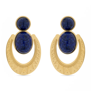 Pendientes de Lapislazuli Natural acabados en oro amarillo de 18K- Euwil