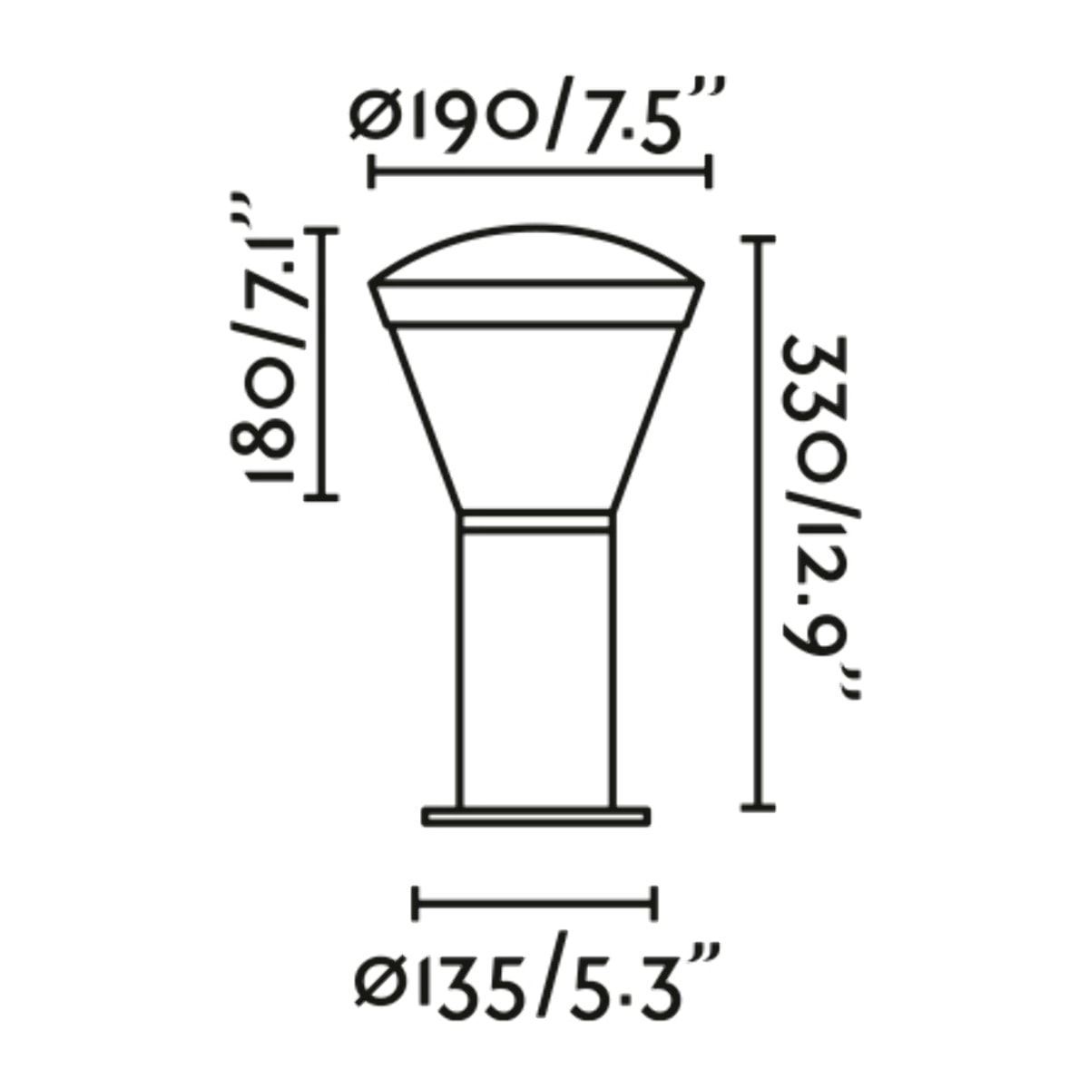 SHELBY LED Lámpara baliza gris oscuro h 32.5cm