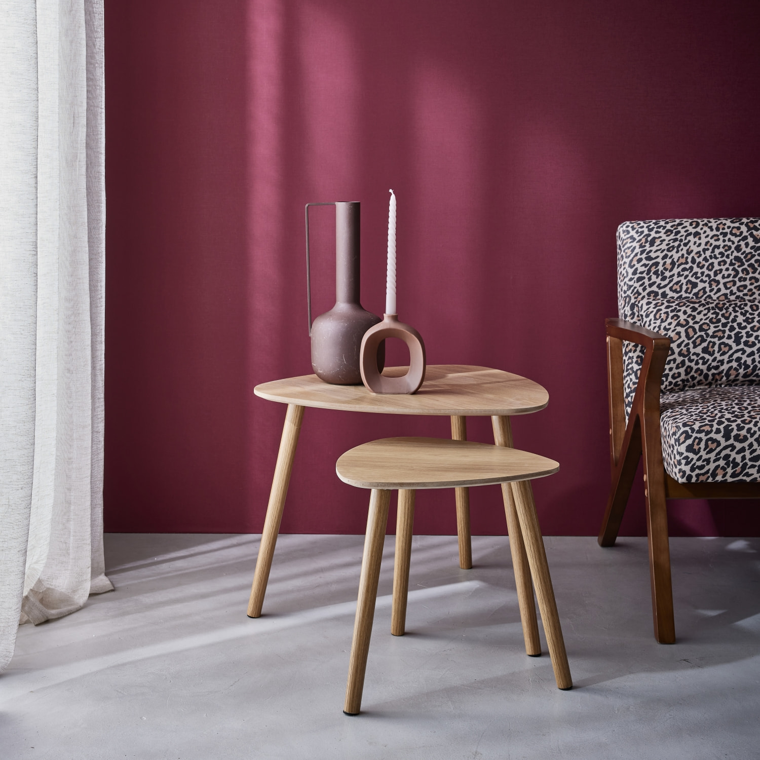 Tables gigognes scandinaves décor bois LENA