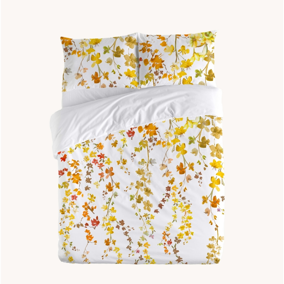 Housse de couette HAKU JAUNE 100% coton 79 cm/2