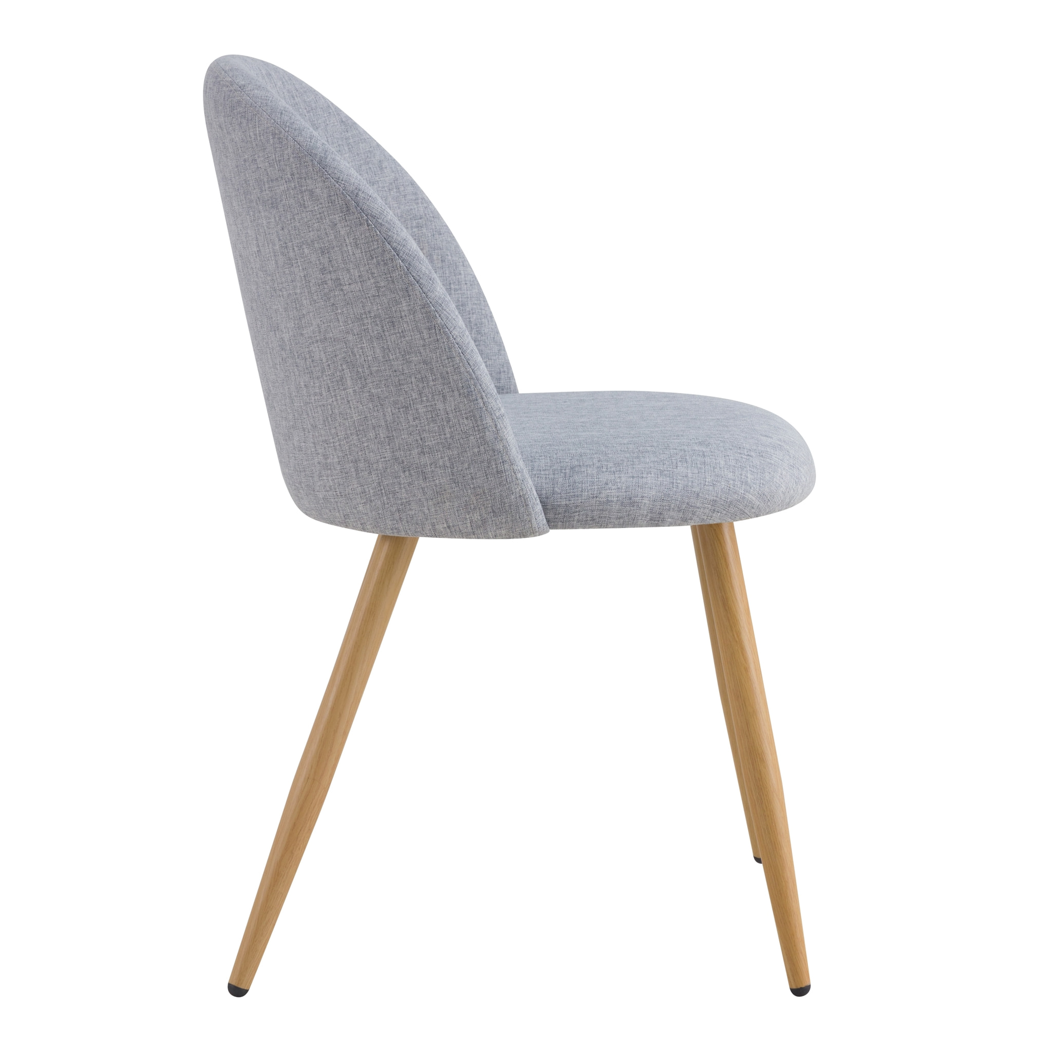 Lot de 2 chaises en tissu gris clair et pieds en métal - Cozy