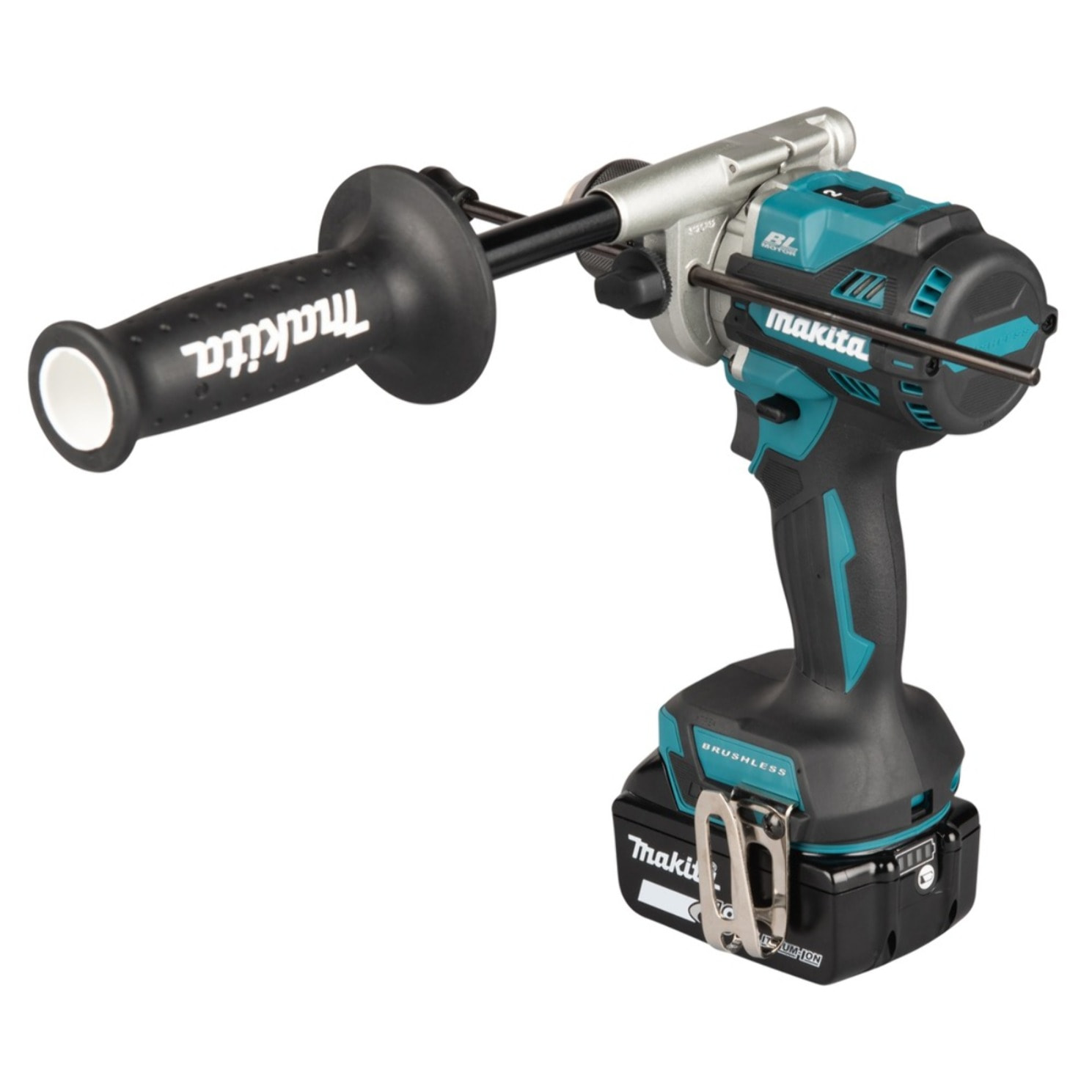 Perceuse visseuse à percussion LXT - Ø 13 mm - MAKITA - Avec 2 batteries 5 Ah + chargeur rapide + coffret Makpac - DHP492RTJ