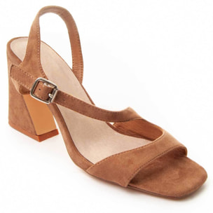 Sandalias De Tacón - Marron - Altura: 8 cm