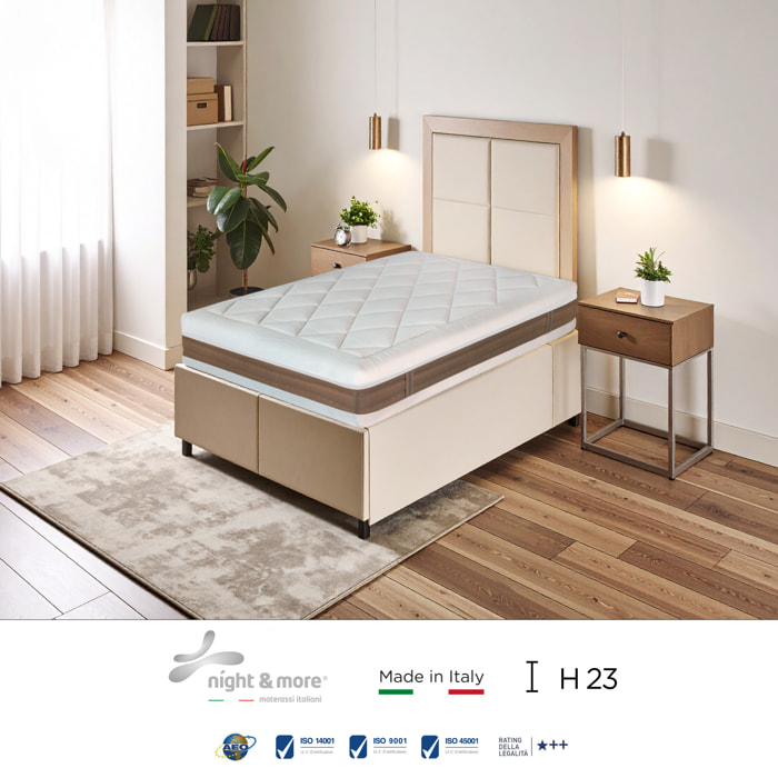"Summer" H23 cm 90x190 guanciale Memory OMAGGIO sfoderabile Memory Foam a tre strati