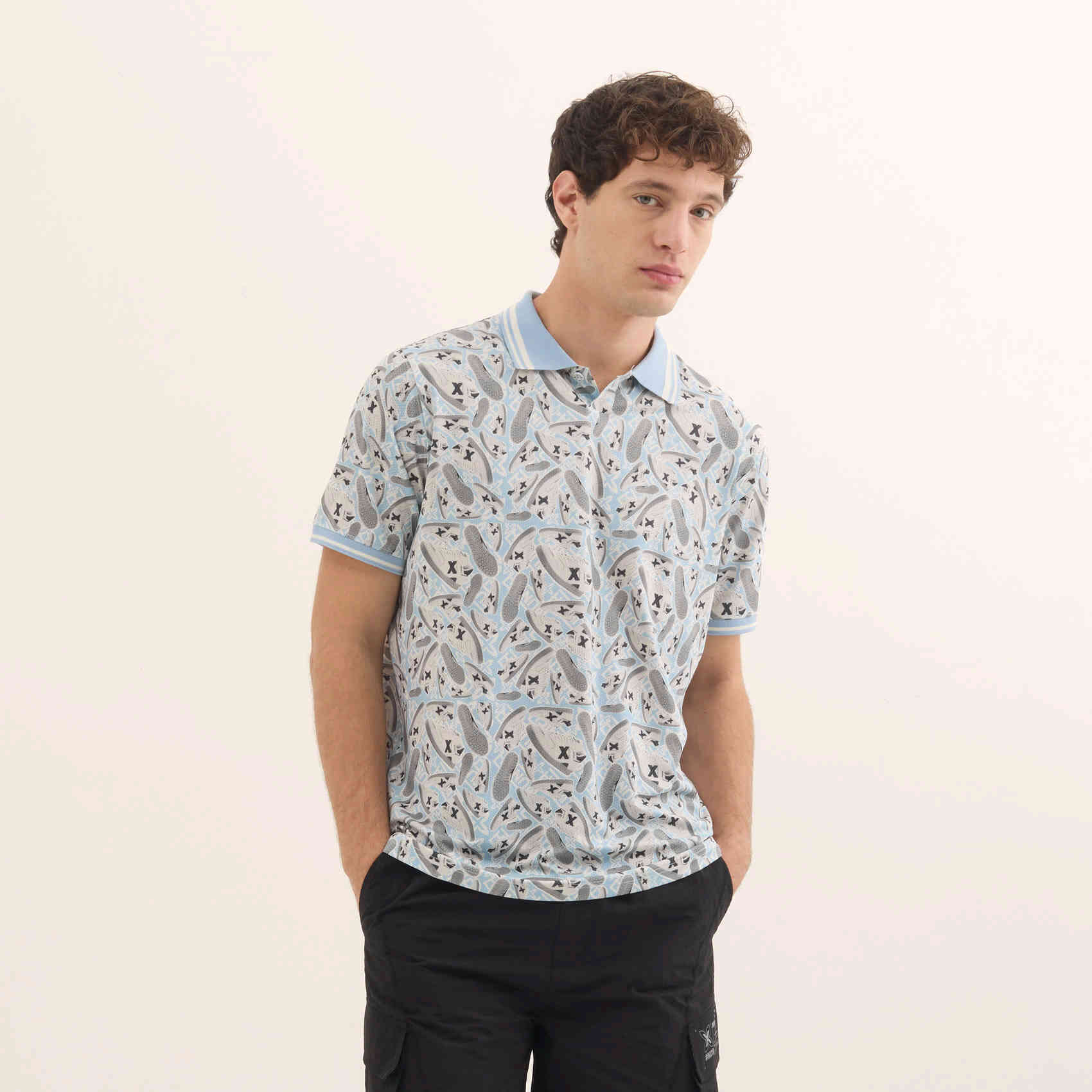 Polo Técnico Retro Estampado Gráficos Vintage STREETWEAR POLO THEO LIME