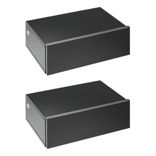 Set de 2 Mesitas de Noche Flotantes Mesillas de Noche con 1 Cajón Estilo Moderno para Dormitorio 40x30x15 cm Negro