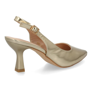 Zapato salón destalonado para mujer con tacón y punta fina