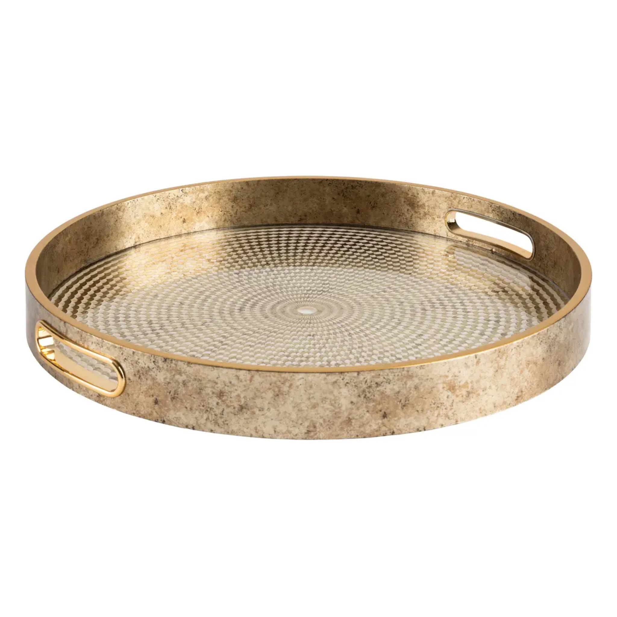 Lot de 2 plateaux Elya doré D31/35cm
