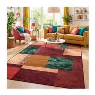 Petit tapis d'entrée motif ethnique patchwork