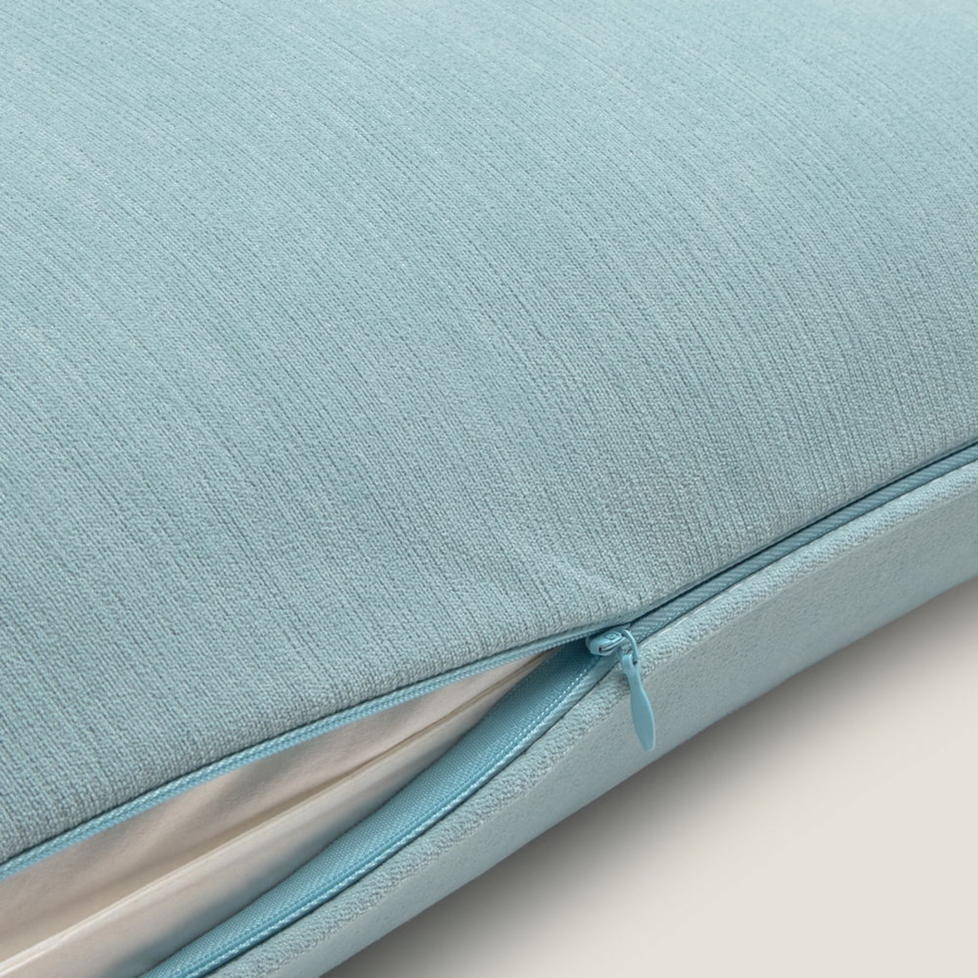 Funda de cojín terciopelo Pupi color agua marina Algodón