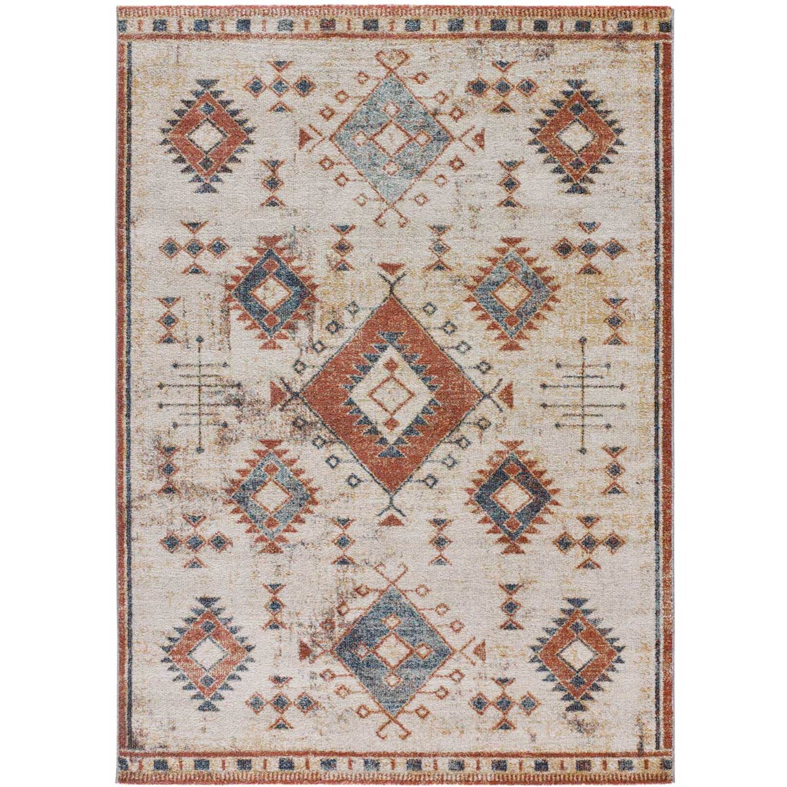 PARMA Alfombra estilo Ã©tnico de pelo corto en tonos terracota, varias medidas disponibles