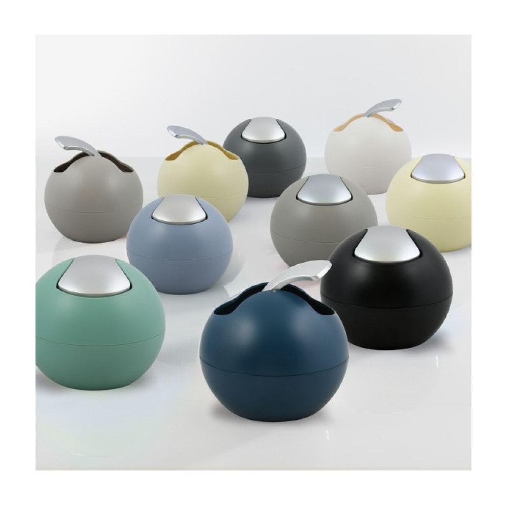 Poubelle à bascule BOWL MATT 1L Noir mat Spirella