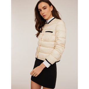 Motivi - Piumino imbottito con bordi a contrasto - Bianco