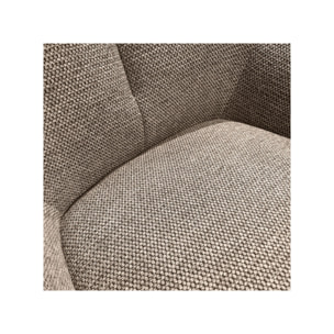 Chaise rotative 180° en tissu avec pieds évasés en métal noir - COLINE
