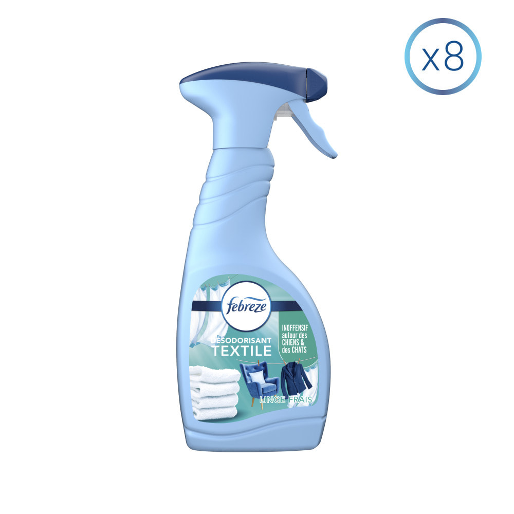 8 Sprays Desodorisant Textile Linge Frais 500ml, Febreze