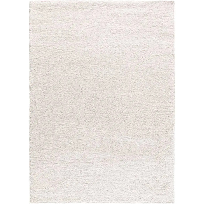 ATLAS Alfombra shaggy lisa en color blanco, varias medidas disponibles