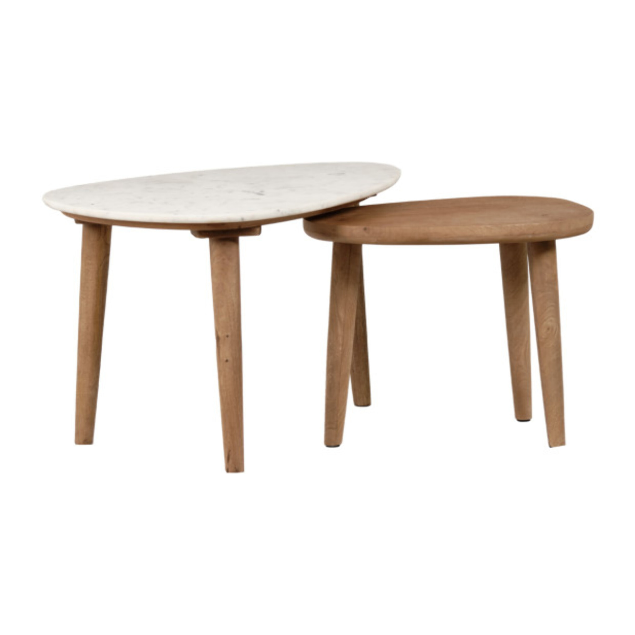 Table basse ovale en bois de manguier massif - JENA