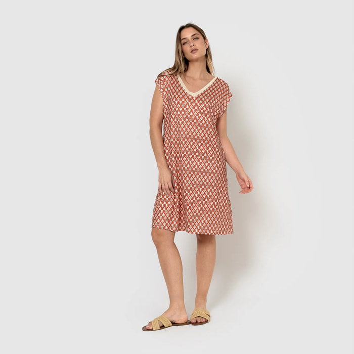 Vestido corto soft raga teja