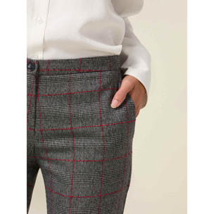 Oltre - Pantaloni check - Grigio