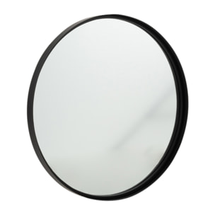 J-Line miroir Round Bord Haut - métal/verre - noir - small - Ø 60 cm