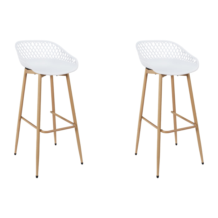 Tabouret De Bar Malaga Blanc - Lot De 2