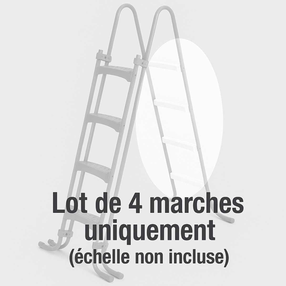 Lot de 4 échelons Blancs d'échelle de piscine + visserie - Module de remplacement