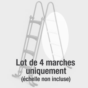 Lot de 4 échelons Blancs d'échelle de piscine + visserie - Module de remplacement