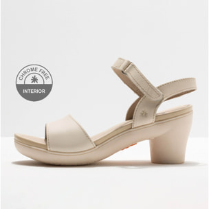 Sandalias con tacón 1475 GRASS WAXED CREAM/ ALFAMA color Cream