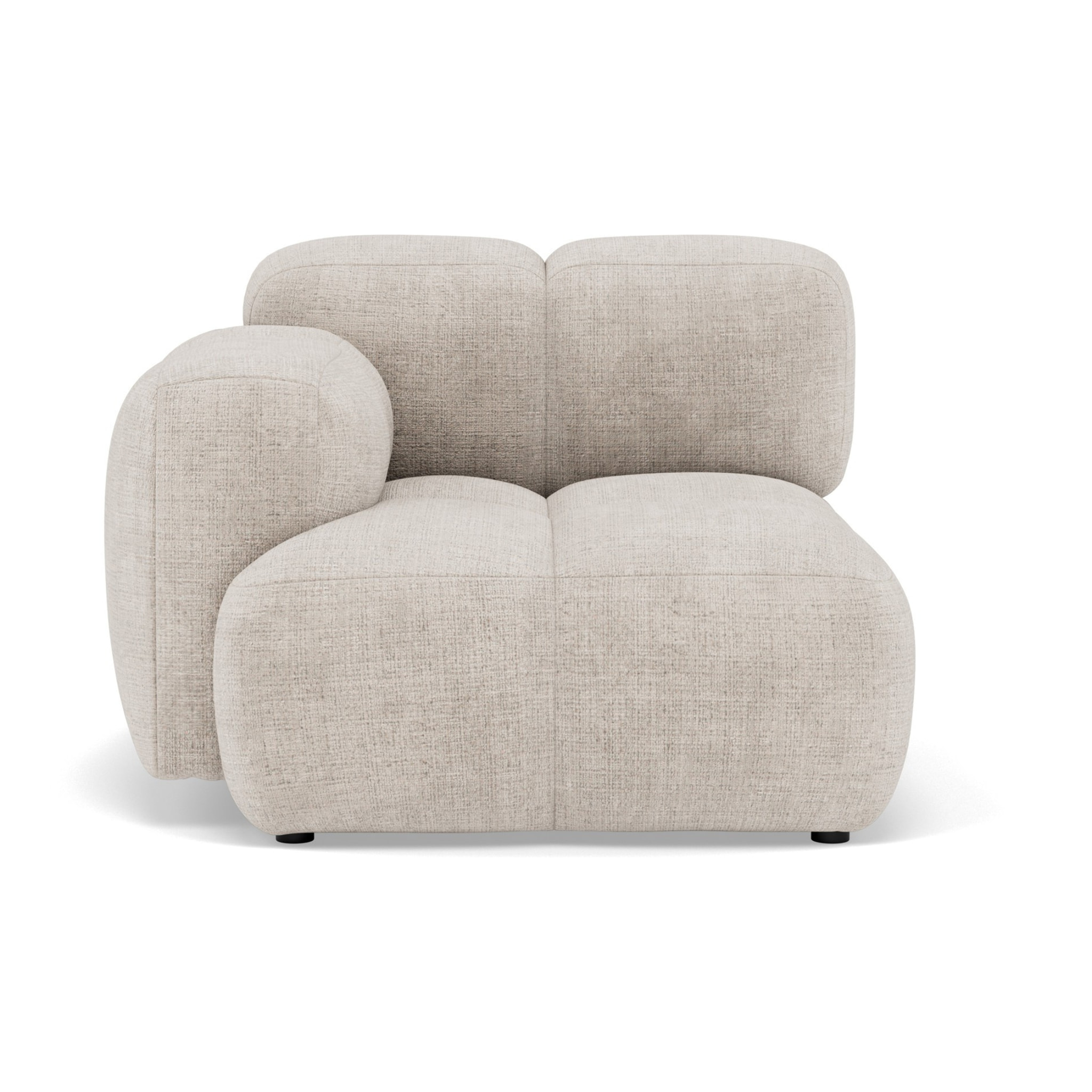 Grace - module d'assise gauche en velours texturé - Beige