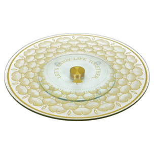 Plateau Tournant En Verre Ginkgo 28cm