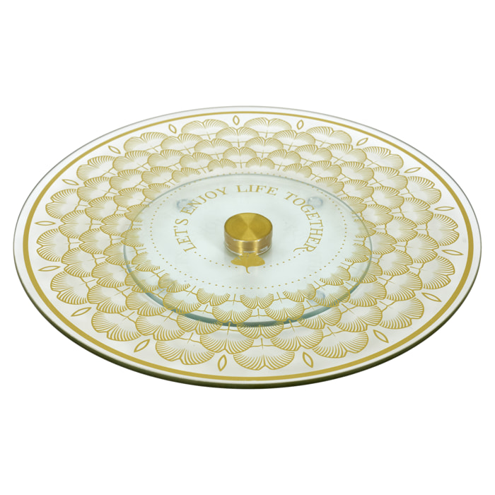 Plateau Tournant En Verre Ginkgo 28cm