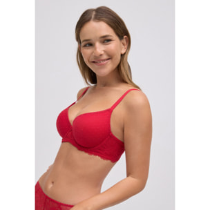 Reggiseno con ferretto, imbottitura in pizzo e plumetis