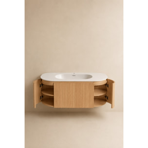 MOBILE DA BAGNO COSMO 120CM ROVERE PURO - 3 PEZZI